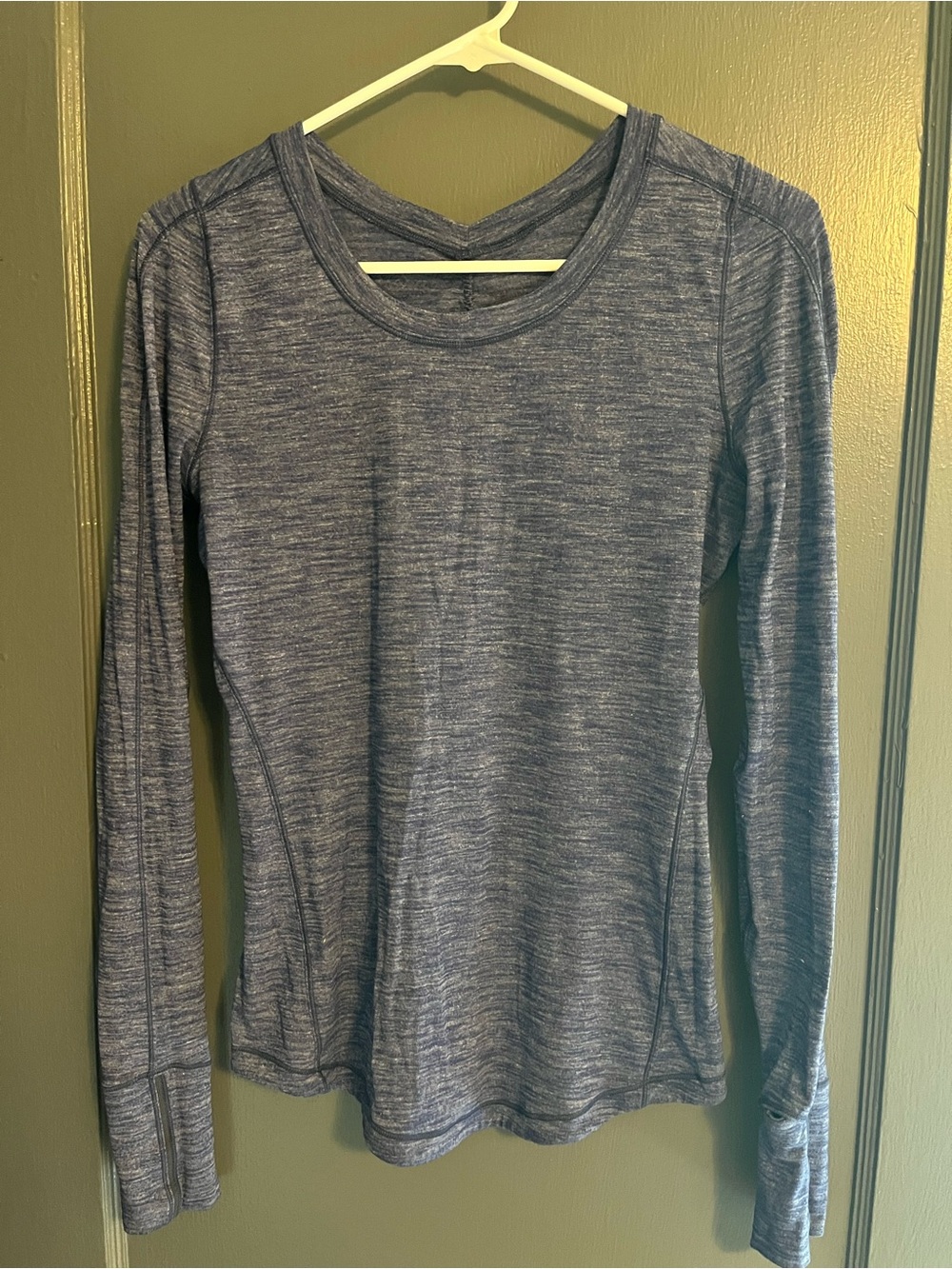 lululemon athletica Heathered Navy Long Sleeve Athletic Top